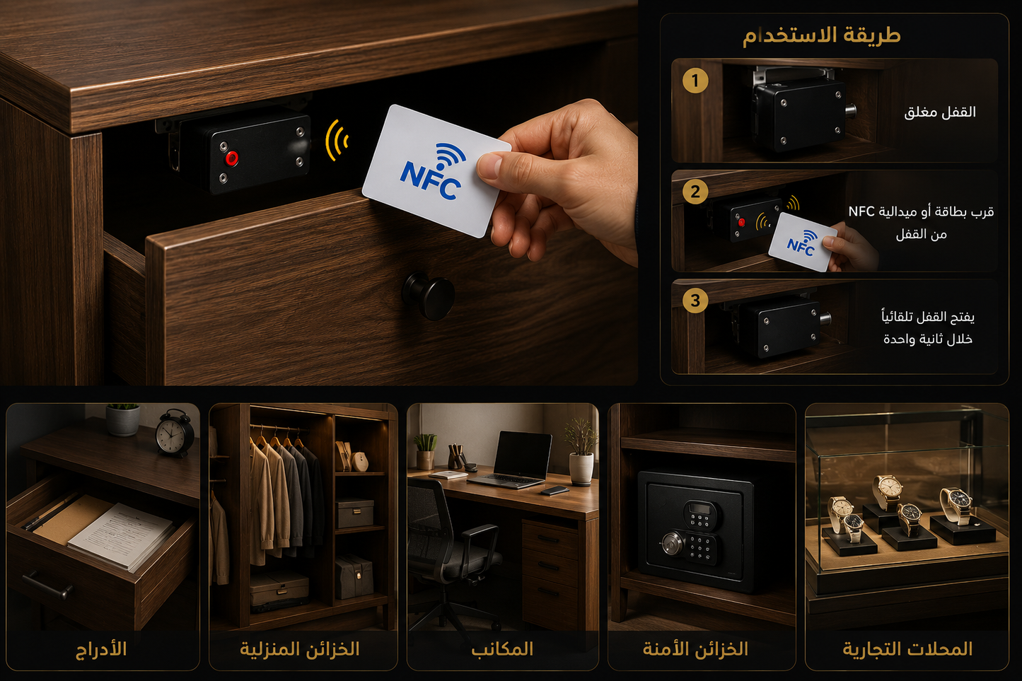 🔒 القفل الذكي المخفي NFC